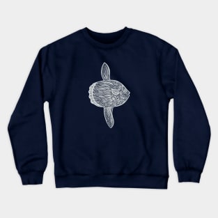 Ocean Sunfish or Mola - fish ink art design - dark colors Crewneck Sweatshirt